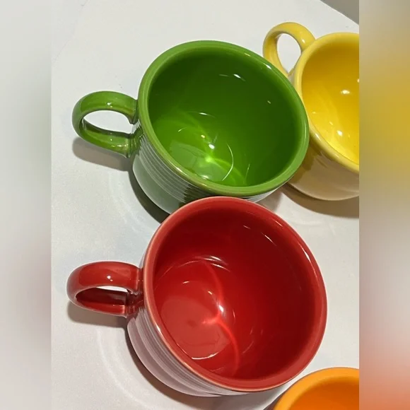 Fiesta Colorful Teacup Mini Coffee Mugs Set of 8.  Bright colors and super cute. - Picture 13 of 14